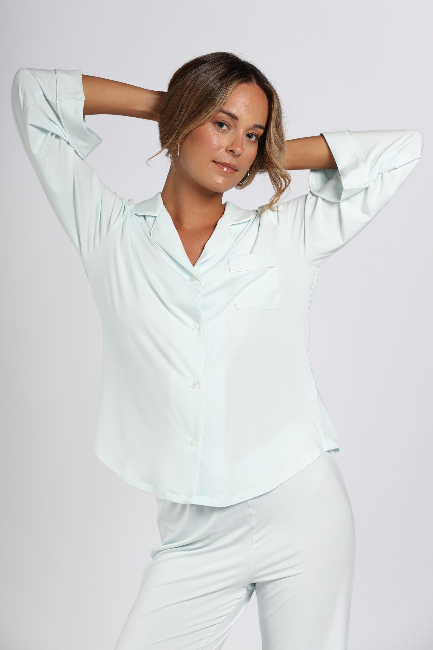 Serenity Long Sleeve Top - Aqua Frost